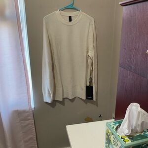 lululemon athletica Cream Crewneck Textured Knit Sweater
